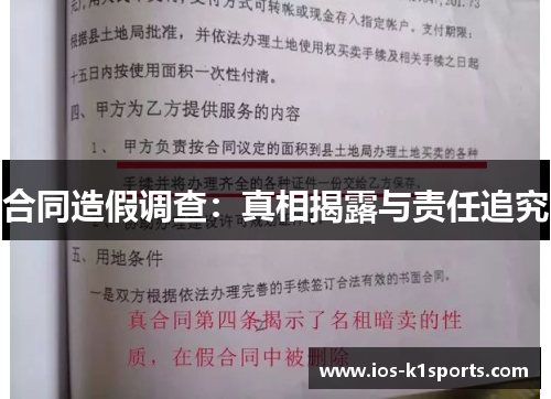 合同造假调查：真相揭露与责任追究